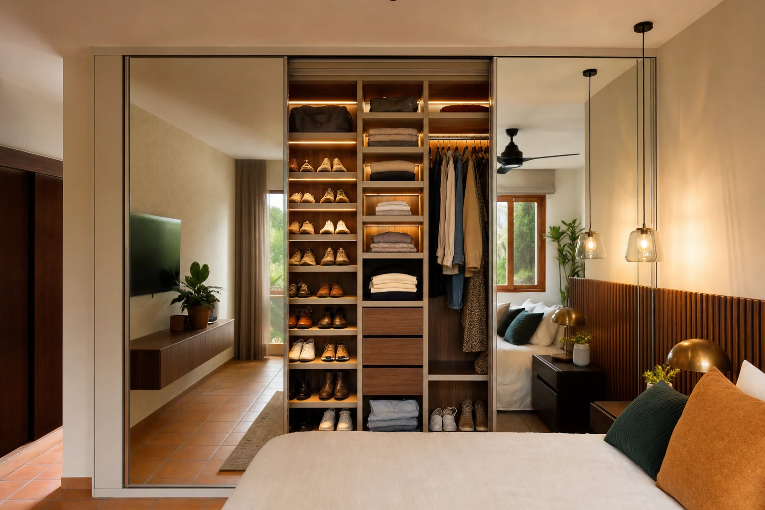 Vestidor de pared lineal